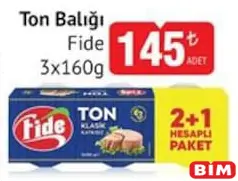 FİDE TON BALIĞI 3X160 G